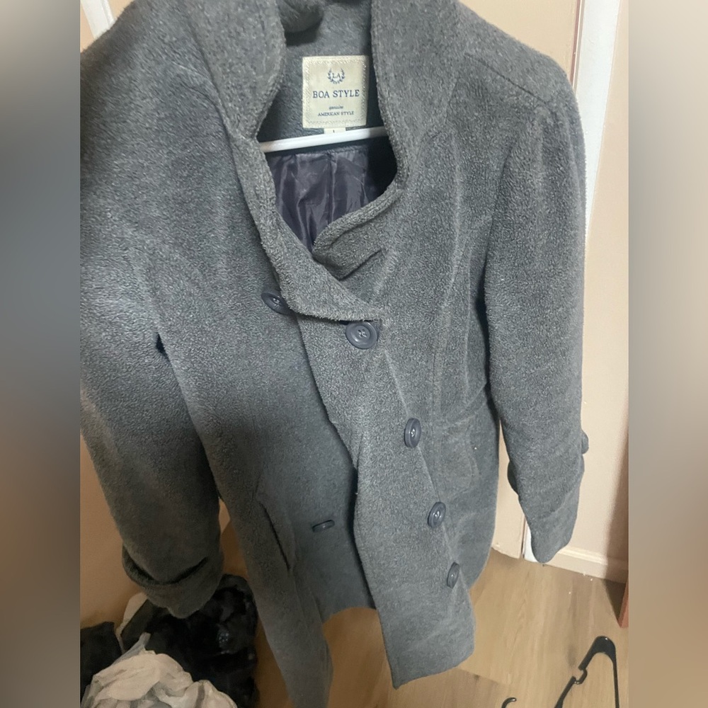 GREY COZY TRENCH COAT